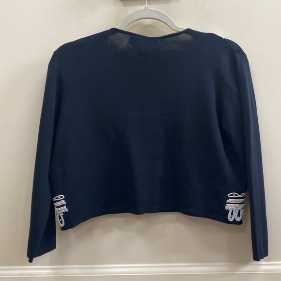 Joseph A NWT women’s size Medium cropped black and white beaded cardigan sweater - Picture 6 of 6